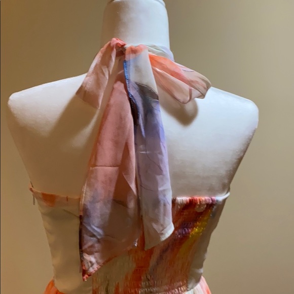 White House Black Market Chiffon Halter Dress - Picture 8 of 9